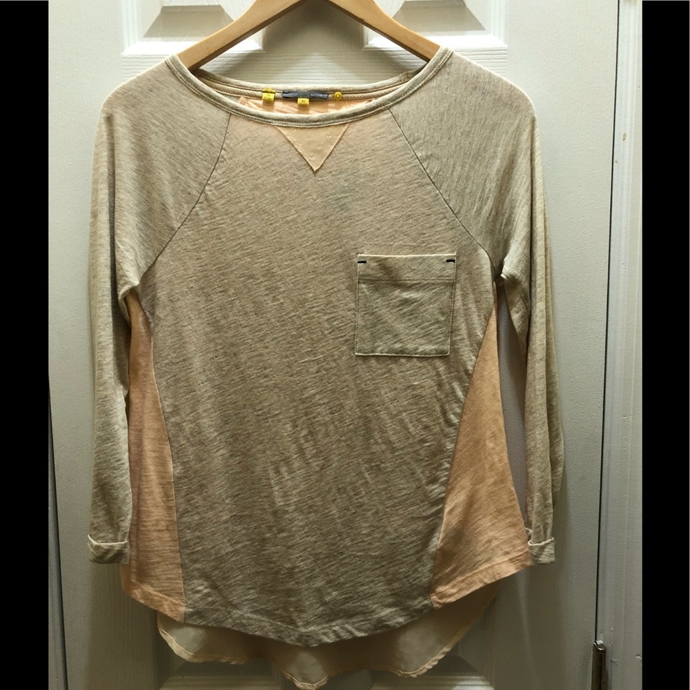Anthropologie Little yellow button blouse